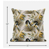 18? Yellow Black Tropical Zippered Suede Throw Pillow