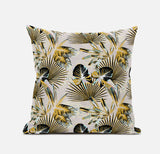 18? Yellow Black Tropical Zippered Suede Throw Pillow