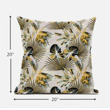 18? Yellow Black Tropical Zippered Suede Throw Pillow