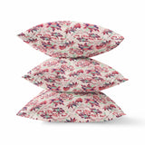 18" Red White Roses Zippered Suede Throw Pillow