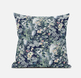 18" Gray Indigo Springtime Zippered Suede Throw Pillow