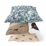 18" Gray Indigo Springtime Zippered Suede Throw Pillow