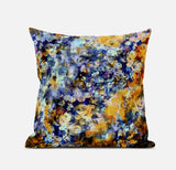 18" Orange Indigo Springtime Zippered Suede Throw Pillow