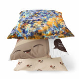 18" Orange Indigo Springtime Zippered Suede Throw Pillow