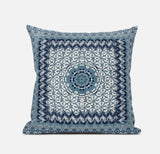 20? Blue White Holy Floral Zippered Suede Throw Pillow