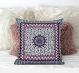 18? Pink Gray Holy Floral Zippered Suede Throw Pillow