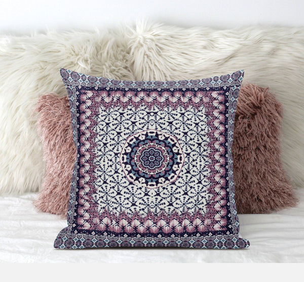 20? Pink Gray Holy Floral Zippered Suede Throw Pillow