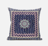 18? Pink Indigo Holy Floral Zippered Suede Throw Pillow