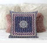 20? Pink Indigo Holy Floral Zippered Suede Throw Pillow
