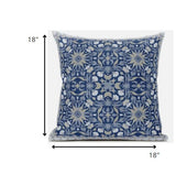 18? Blue Gray Paisley Zippered Suede Throw Pillow
