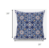 20? Blue Pink Paisley Zippered Suede Throw Pillow