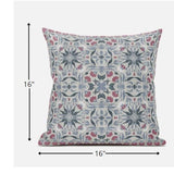 16? Pink Gray Paisley Zippered Suede Throw Pillow