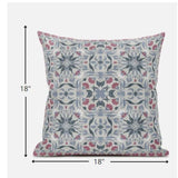 18? Pink Gray Paisley Zippered Suede Throw Pillow