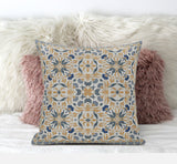 16? Gray Orange Paisley Zippered Suede Throw Pillow