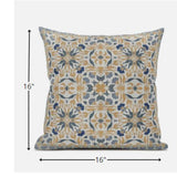 16? Gray Orange Paisley Zippered Suede Throw Pillow