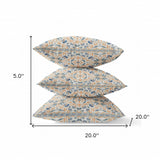 20? Gray Orange Paisley Zippered Suede Throw Pillow