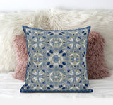 18? Gray Indigo Paisley Zippered Suede Throw Pillow