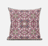 16? Magenta White Paisley Zippered Suede Throw Pillow