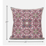20? Magenta White Paisley Zippered Suede Throw Pillow