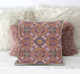 20? Magenta Orange Paisley Zippered Suede Throw Pillow