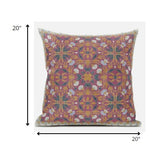 20? Magenta Orange Paisley Zippered Suede Throw Pillow