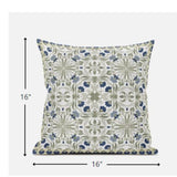 16? White Green Paisley Zippered Suede Throw Pillow