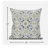 20? White Green Paisley Zippered Suede Throw Pillow