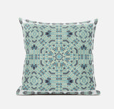 18? Aqua Geostar Zippered Suede Throw Pillow