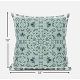 18? Aqua Geostar Zippered Suede Throw Pillow