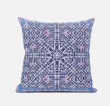 18? Lilac Blue Geostar Zippered Suede Throw Pillow