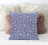 18? Lilac Blue Geostar Zippered Suede Throw Pillow