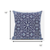 18? Indigo Blue Geostar Zippered Suede Throw Pillow