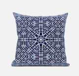 20? Indigo Blue Geostar Zippered Suede Throw Pillow