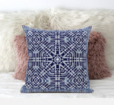 20? Indigo Blue Geostar Zippered Suede Throw Pillow