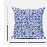 18? Cyan Blue Geostar Zippered Suede Throw Pillow