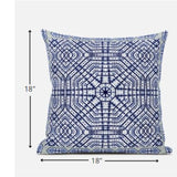 18? Navy White Geostar Zippered Suede Throw Pillow