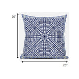20? Navy White Geostar Zippered Suede Throw Pillow
