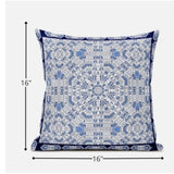 16? Blue Gray Geostar Zippered Suede Throw Pillow