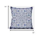 18? Blue Gray Geostar Zippered Suede Throw Pillow