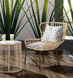 28â White Blue Patch Indoor Outdoor Throw Pillow