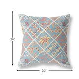 20â Blue Yellow Patch Indoor Outdoor Throw Pillow