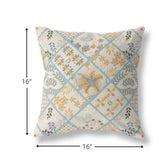 16? Gold Cream Patch Indoor Outdoor Throw Pillow
