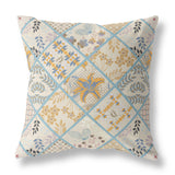 28? Gold Cream Patch Indoor Outdoor Throw Pillow