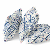20? White Navy Patch Indoor Outdoor Throw Pillow