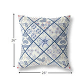 26? White Navy Patch Indoor Outdoor Throw Pillow