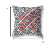 18? Black Red Patch Indoor Outdoor Throw Pillow