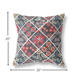 20? Black Red Patch Indoor Outdoor Throw Pillow