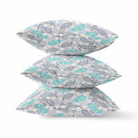 18? Gray Green Boho Paisley Indoor Outdoor Throw Pillow