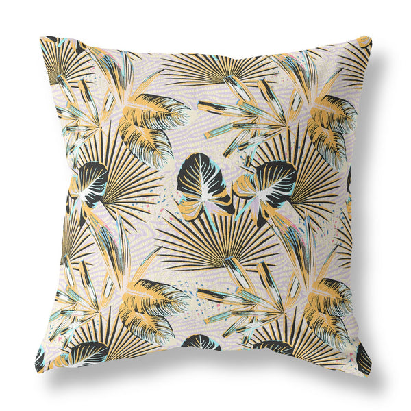 16? Yellow Black Tropical Indoor Outdoor Throw Pillow
