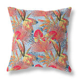 16? Crimson Yellow Tropical Indoor Outdoor Throw Pillow